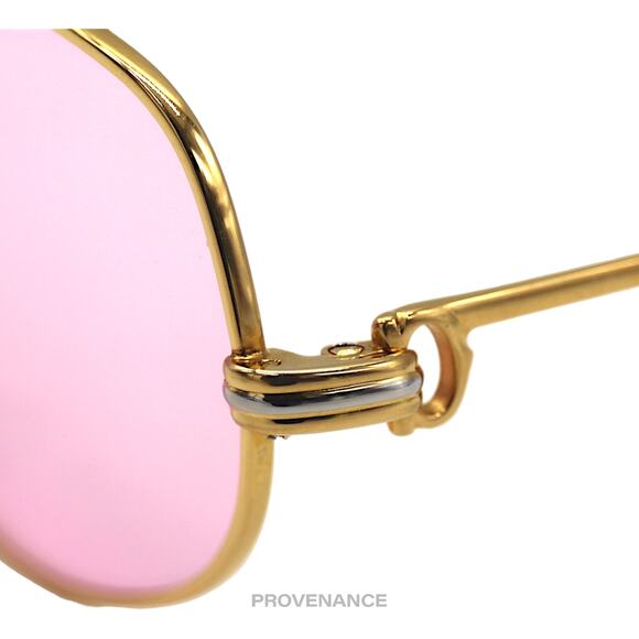 🔴 Cartier Romance Louis (Drake) Sunglasses - Gold Pink 54 - Picture 6 of 12
